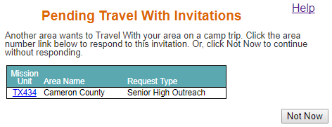 Pending Travel With Invitation